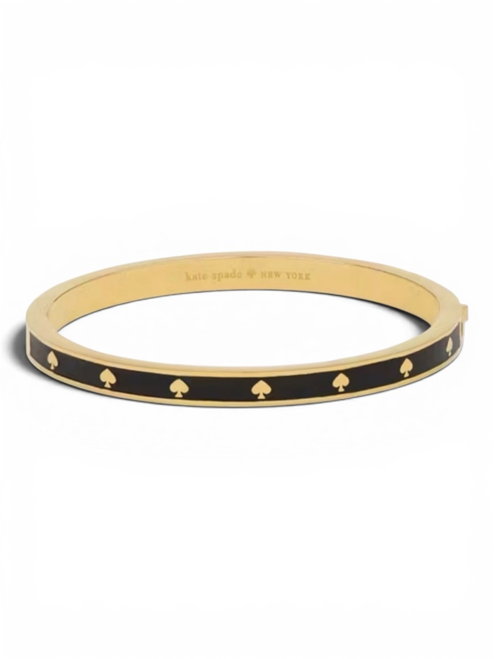 Kate Spade Gold Black Spade Enamel Bangle Bracelet KJ727 NWT